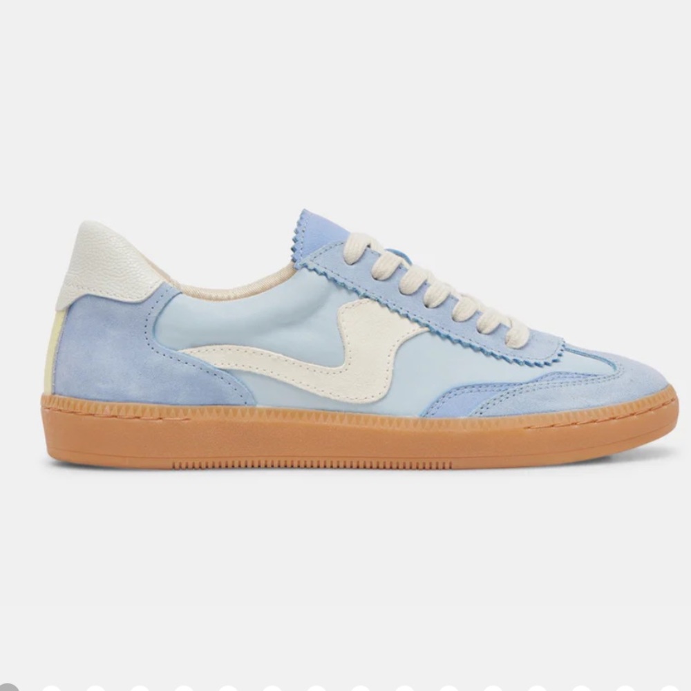 Dolce Vita Light Blue and Cream Sneakers